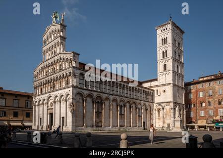 Lucca, Juli 13. 2023: Basilika San Michele Stockfoto