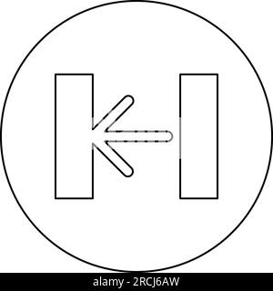 Drehkreuz-Leitblech-Eingang Konzept Klappe Sicherheitsbarriere Zutrittskontrollsymbol in kreisförmigem, schwarzem Vektorbild Stock Vektor