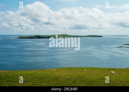Sandwick, Sandsyre und Mousa Dörfer und Inseln auf den Shetland Isles, Schottland. Stockfoto