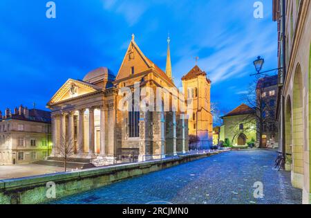 GinevraSvizzera St. Peter's Cathedral oder Genf Cathedral oder Cathédrale Saint-Pierre, Genf, Schweiz Stockfoto