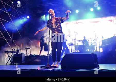 Mantua, Italien. 14. Juli 2023. OneRepublic During One Republic - Live-Konzert 2023, Musikkonzert in Mantua, Italien, Juli 14 2023 Kredit: Independent Photo Agency/Alamy Live News Stockfoto