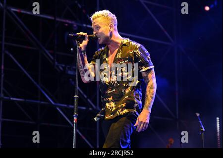 Mantua, Italien. 14. Juli 2023. OneRepublic During One Republic - Live-Konzert 2023, Musikkonzert in Mantua, Italien, Juli 14 2023 Kredit: Independent Photo Agency/Alamy Live News Stockfoto