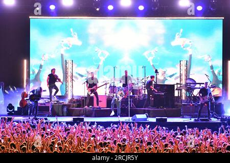 Mantua, Italien. 14. Juli 2023. OneRepublic During One Republic - Live-Konzert 2023, Musikkonzert in Mantua, Italien, Juli 14 2023 Kredit: Independent Photo Agency/Alamy Live News Stockfoto