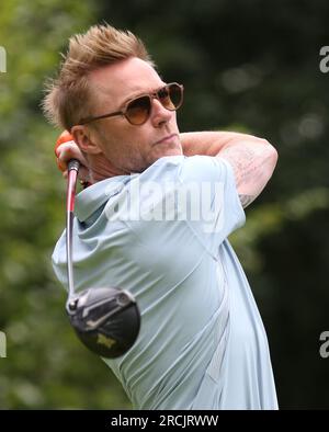 Ronan Keating am zweiten Tag der Aramco Team Series 2023 im Centurion Club, Hertfordshire. Bilddatum: Samstag, 15. Juli 2023. Stockfoto