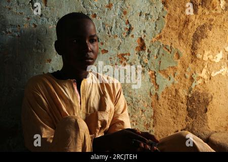 Porträts von Kindern auf meiner letzten Reise nach Nigeria, berühmt in der Landwirtschaft Stockfoto