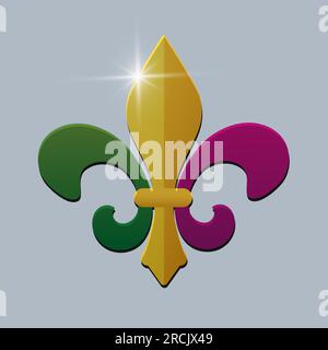 Mardi Gras Fleur De Lis Icon Design Element Vector Illustration isoliert auf grauem Hintergrund Stock Vektor