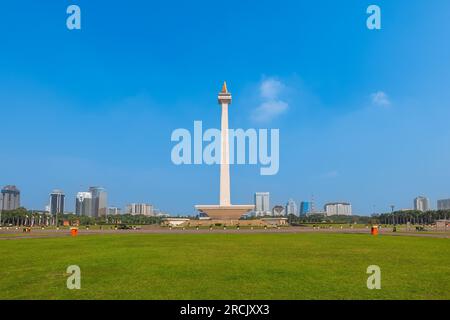 Landschaft des Merdeka-Platzes im Zentrum von Jakarta, Indonesien Stockfoto