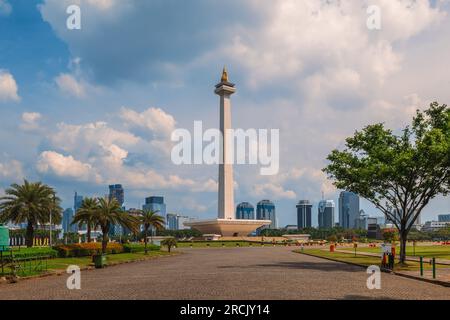 Landschaft des Merdeka-Platzes im Zentrum von Jakarta, Indonesien Stockfoto