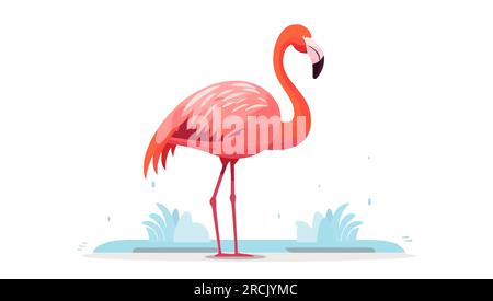 Flamingo-Logo. Ein Bild von rosa Flamingo. Süßer Flamingo isoliert. Vektordarstellung Stock Vektor