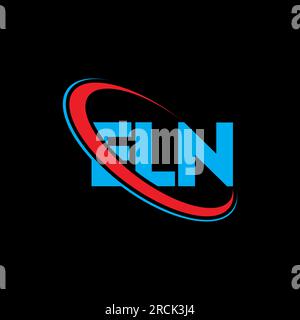 ELN-Logo. ELN-Buchstabe. Logo mit ELN-Buchstaben. Initialen ELN-Logo, verbunden mit einem Kreis und einem Monogramm-Logo in Großbuchstaben. ELN-Typographie für Technologie, Geschäftswelt Stock Vektor