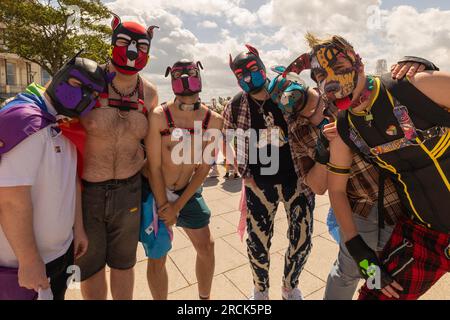 Southend on Sea, Großbritannien. 15. Juli 2023. Tausende von Menschen nehmen an der jährlichen Pride Parade auf der High Street und am Warrior Square Teil. Penelope Barritt/Alamy Live News Stockfoto