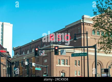 Symhony Hall in Boston, Heimat des Boston Symhony Orchestra. Stockfoto