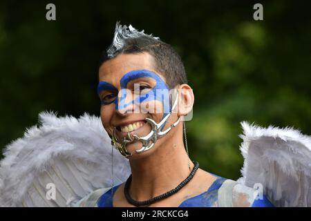 Glasgow Scotland, Vereinigtes Königreich, 15. Juli 2023. Tausende nehmen an der Glasgow Pride Mardi GLA Teil, um die LGBT-Gleichheit zu feiern. Live-Nachrichten von sst/alamy Stockfoto