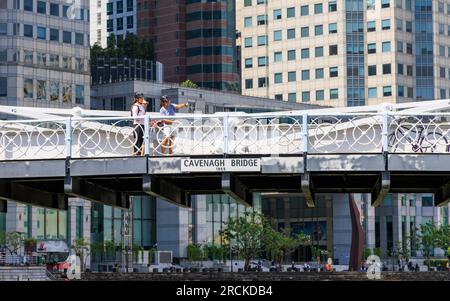 Cavenagh Brücke, Singapur Stockfoto