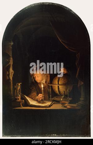Astronom von Candlelight. Gerrit Dou. Ende 1650er. Stockfoto