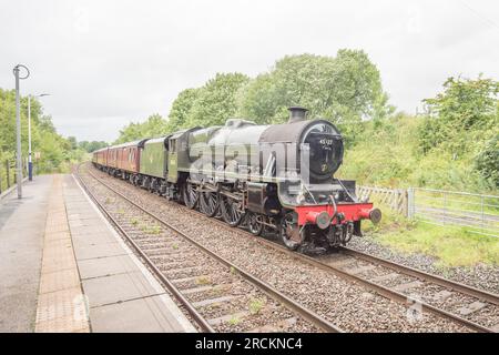 'Cumbrian Mountain Express' mit Galatea als Sierra Leone 15. Juli 2023 Carlisle nach Crewe, vorbei an Long Preston ca. 1 Stunde hinter dem Zeitplan. Stockfoto