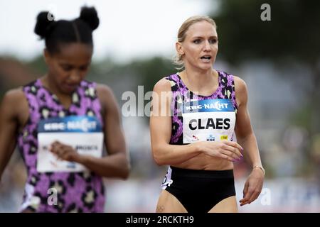 Heusden Zolder, Belgien. 15. Juli 2023. Die belgische Hanne Claes wurde während der 44. Ausgabe des Sporttagungsgesprächs von Nacht van de Atletiek in Heusden-Zolder am Samstag, den 15. Juli 2023, fotografiert. BELGA FOTO KRISTOF VAN ACCOM Kredit: Belga News Agency/Alamy Live News Stockfoto