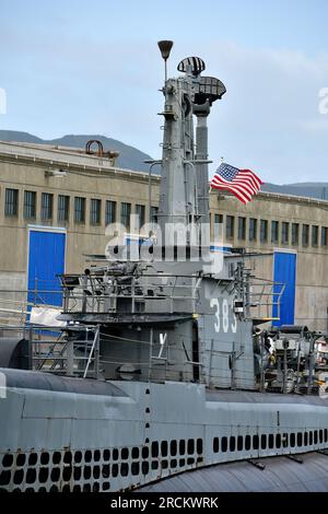 USS Pampanito (SS-383/AGSS-383), US-Marineschiff, Museumsschiff, Fisherman's Wharf, San Francisco, Kalifornien, USA, Nordamerika Stockfoto