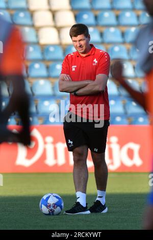 Varazdin, Kroatien. 15. Juli 2023. Cheftrainer von Al-Ettifaq Steven Gerrard vor dem Freundschaftsspiel zwischen NK Varazdin und Al-Ettifaq im Stadtstadion in Varazdin, Kroatien am 15. Juli 2023. Kredit: Pixsell/Alamy Live News Stockfoto