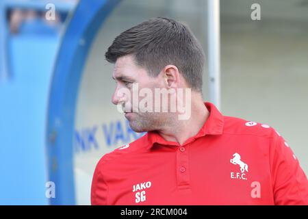 Varazdin, Kroatien. 15. Juli 2023. Cheftrainer von Al-Ettifaq Steven Gerrard vor dem Freundschaftsspiel zwischen NK Varazdin und Al-Ettifaq im Stadtstadion in Varazdin, Kroatien am 15. Juli 2023. Kredit: Pixsell/Alamy Live News Stockfoto