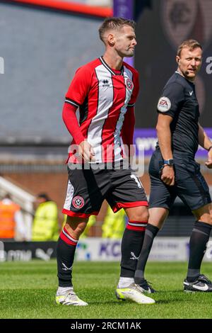 Chesterfield, Großbritannien. 15. Juli 2023. Sheffield United Mittelfeldspieler Oliver Norwood (16) während des Vorsaison-freundlichen Spiels von Chesterfield FC gegen Sheffield United FC im SMH Group Stadium, Chesterfield, Großbritannien am 15. Juli 2023 Credit: Every Second Media/Alamy Live News Stockfoto