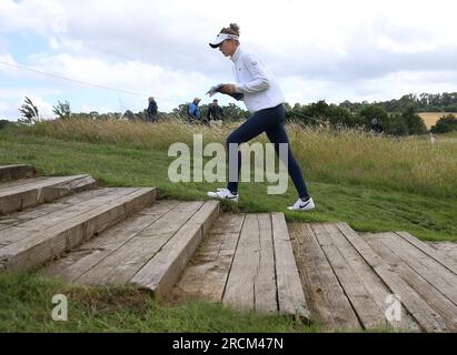 Nelly Korda am zweiten Tag der Aramco Team Series 2023 im Centurion Club, Hertfordshire. Bilddatum: Samstag, 15. Juli 2023. Stockfoto