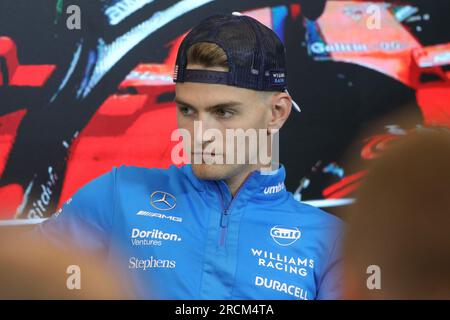 Spielberg, Österreich. Juni 29. 2023. Formel 1: Rolex-Grand-Prix auf dem Red Bull Ring, Österreich. Abbildung: Logan Sargeant (USA) von Williams Racing während der Pressekonferenz © Piotr Zajac/Alamy Live News Stockfoto