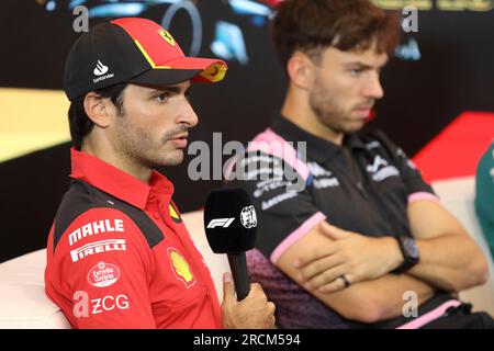 Spielberg, Österreich. Juni 29. 2023. Formel 1: Rolex-Grand-Prix auf dem Red Bull Ring, Österreich. Bild: Carlos Sainz (SPA) von Scuderia Ferrari während der Pressekonferenz © Piotr Zajac/Alamy Live News Stockfoto