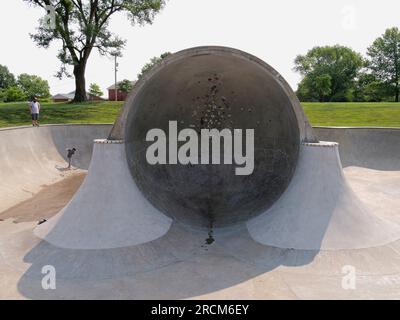 Shawnee, Kansas - 15. Juli 2023: Swarner Skatepark at 63. and Lackman Stockfoto