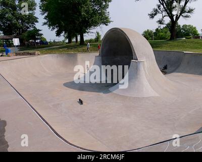 Shawnee, Kansas - 15. Juli 2023: Swarner Skatepark at 63. and Lackman Stockfoto