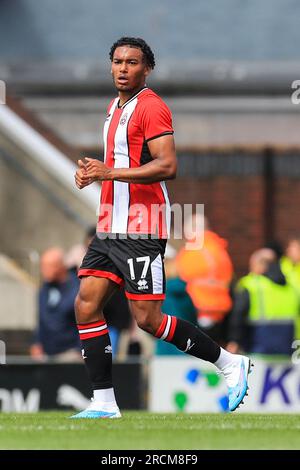 Chesterfield, Großbritannien. 15. Juli 2023. Trialist während des Vorsaison-freundlichen Spiels des Chesterfield FC gegen Sheffield United FC im SMH Group Stadium, Chesterfield, Großbritannien am 15. Juli 2023 Credit: Every Second Media/Alamy Live News Stockfoto