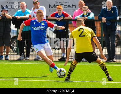 H&W Welders vs. Linfield, Samstag, 15. Juli 2023, Blanchflower Stadium, Belfast. Stockfoto