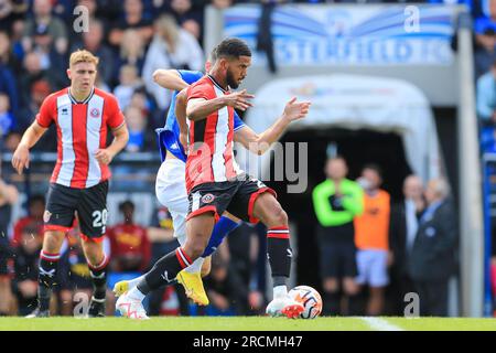 Chesterfield, Großbritannien. 15. Juli 2023. Miguel Freckleton beim Vorsaison-Spiel des FC Chesterfield gegen den FC Sheffield United FC im SMH Group Stadium, Chesterfield, Großbritannien am 15. Juli 2023 Credit: Every second Media/Alamy Live News Stockfoto