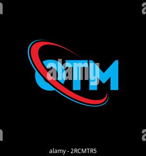 OTM-Logo. OTM-Brief. Logo mit OTM-Buchstaben. Initialen OTM-Logo, verbunden mit einem Kreis und einem Monogramm-Logo in Großbuchstaben. OTM-Typografie für Technologie, Unternehmen Stock Vektor