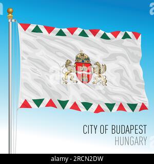 Budapester Stadtflagge, Ungarn, Europa, Vektordarstellung Stock Vektor