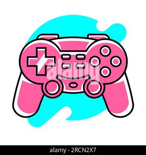 Vector Joysticks Gamepad-Illustration mit Schriftzug, für T-Shirt-Muster und Verwendungszwecke. Stock Vektor