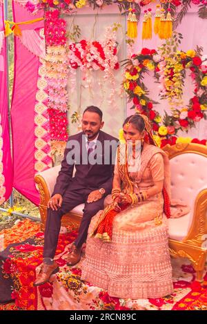 Indianerhochzeit im Himalaya Stockfoto