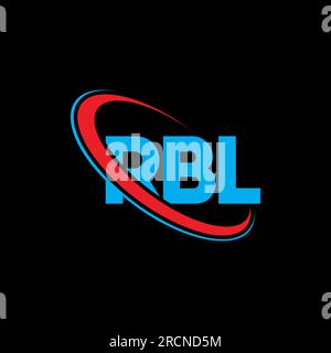 RBL-Logo. RBL-Buchstabe. Logo mit RBL-Buchstaben. Initialen RBL Logo verbunden mit Kreis und Monogramm-Logo in Großbuchstaben. RBL-Typografie für Technologie, Geschäfte Stock Vektor