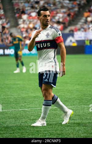 Vancouver, Kanada. 15. Juli 2023. Vancouver, British Columbia, Kanada, Juli 15. 2023: Russell Teibert (31 Vancouver Whitecaps FC) beim Major League Soccer Match zwischen Vancouver Whitecaps FC und LA Galaxy im BC Place Stadium in Vancouver, British Columbia, Kanada (NUR REDAKTIONELLE VERWENDUNG). (Amy Elle/SPP) Guthaben: SPP Sport Press Photo. Alamy Live News Stockfoto