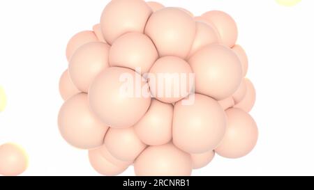 Fettzellen kollidieren mit einem Stapel 3D-Rendering Stockfoto