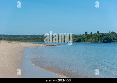 Kleiner tropischer Strand, Insel Granito de Oro, Nationalpark Coiba, Panama, Mittelamerika - Stockfoto Stockfoto