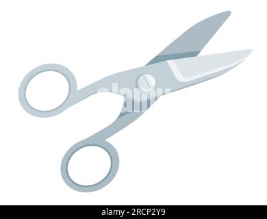 Vektorillustration der Edelstahlschere isoliert auf weißem Hintergrund Stock Vektor