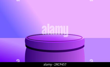 3D violett-rosa Podium auf abstraktem Hintergrund mit Gradientenstadium Stock Vektor