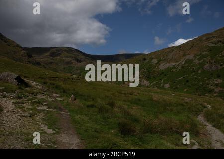 Thornthwaite Crag und High Street von Mardale Head, Haweswater Reservoir, Cumbria Stockfoto