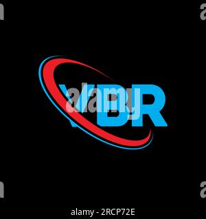 VBR-Logo. VBR-Brief. Logo mit VBR-Buchstaben. Initialen VBR-Logo verbunden mit Kreis und Monogramm-Logo in Großbuchstaben. VBR-Typografie für Technologie, Geschäfte Stock Vektor