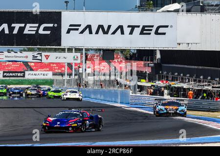 14 ALTOE Giacomo, LAPPALAINEN Konsta, Kurs Emil Frey Ferrari 296 GT3, Aktion während der 5. Runde des GT World Challenge Europe Sprint Cup 2023, vom 14. Bis 16. Juli 2023 in Misano, Italien - Foto Grégory Lenormand/DPPI Credit: DPPI Media/Alamy Live News Stockfoto