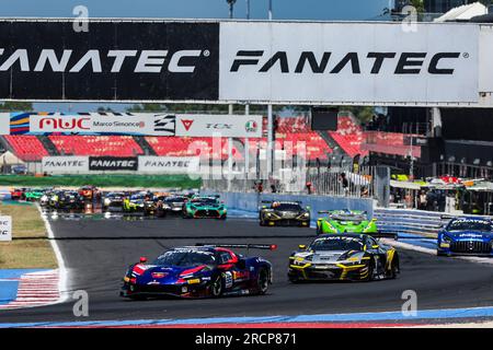 69 Albert COSTA, Thierry VERMEULEN, Kurs Emil Frey Ferrari 296 GT3, Aktion während der 5. Runde des GT World Challenge Europe Sprint Cup 2023, vom 14. Bis 16. Juli 2023 in Misano, Italien - Foto Grégory Lenormand/DPPI Credit: DPPI Media/Alamy Live News Stockfoto