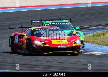 71 Sean HUDSPETH, Nicolas MARINANGELI, AF Corse Ferrari 296 GT3, Aktion während der 5. Runde des GT World Challenge Europe Sprint Cup 2023, vom 14. Bis 16. Juli 2023 in Misano, Italien - Foto Grégory Lenormand/DPPI Credit: DPPI Media/Alamy Live News Stockfoto