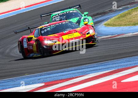 71 Sean HUDSPETH, Nicolas MARINANGELI, AF Corse Ferrari 296 GT3, Aktion während der 5. Runde des GT World Challenge Europe Sprint Cup 2023, vom 14. Bis 16. Juli 2023 in Misano, Italien - Foto Grégory Lenormand/DPPI Credit: DPPI Media/Alamy Live News Stockfoto