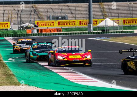 71 Sean HUDSPETH, Nicolas MARINANGELI, AF Corse Ferrari 296 GT3, Aktion während der 5. Runde des GT World Challenge Europe Sprint Cup 2023, vom 14. Bis 16. Juli 2023 in Misano, Italien - Foto Grégory Lenormand/DPPI Credit: DPPI Media/Alamy Live News Stockfoto